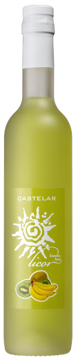 Este licor tem um casamento subtil entre o sabor a banana e o sabor a kiwi.  